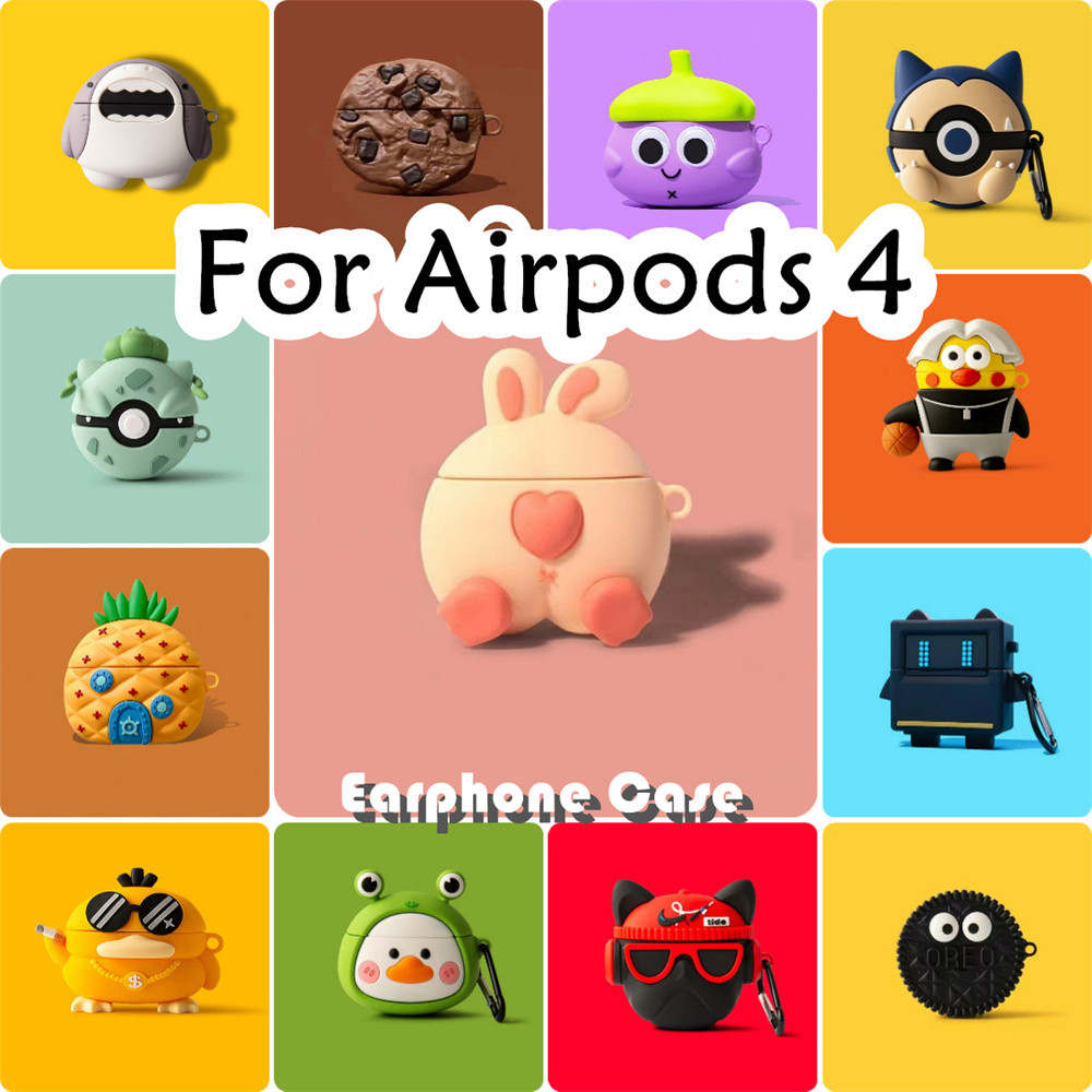 READY STOCK!For Airpods 4 Case Creative Cartoon Soft Silicone Earphone ...