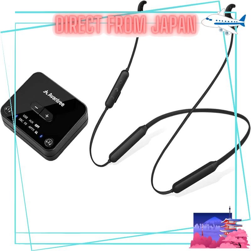 Avantree HT4186 Neckband Wireless Headphones Set with Bluetooth Transmitter for TV with Optical Digital RCA 3.5mm AUX Plug Play Zero Delay Wireless Headphones for TV Japan Shipment Shopee Singapore