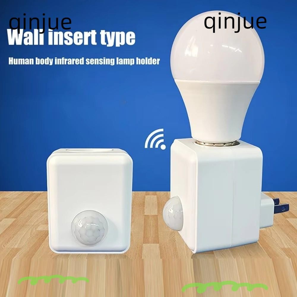 Smart Bulb Socket With 360° Infrared Motion Sensor – E27 Base, Auto On/Off, 110-220V, Compact White Design, Energy Saving