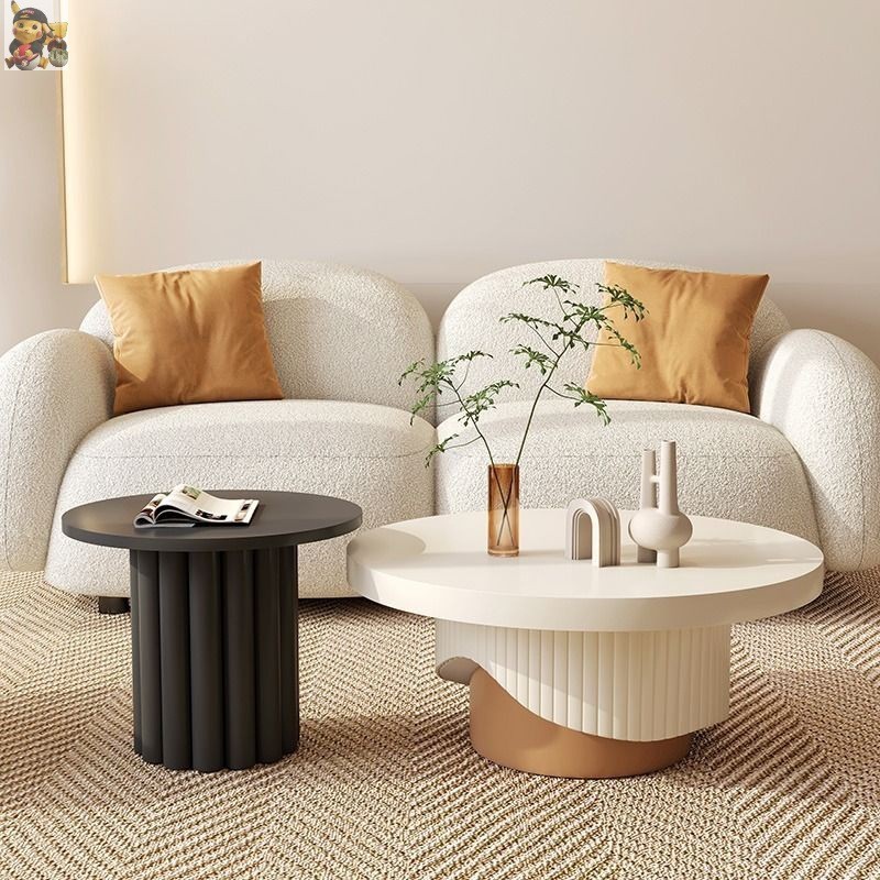 Water Damage Resistant Minimalist Coffee Table Reference: Cream Style Tea Table Modern Minimalist Round Portable Nordic Living