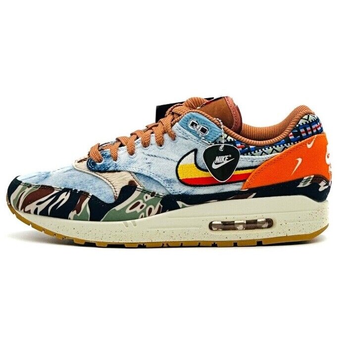 DN1803-900 Concepts × Nike Air Max 1 Heavy Camo Blue Orange Brown Sail Denim