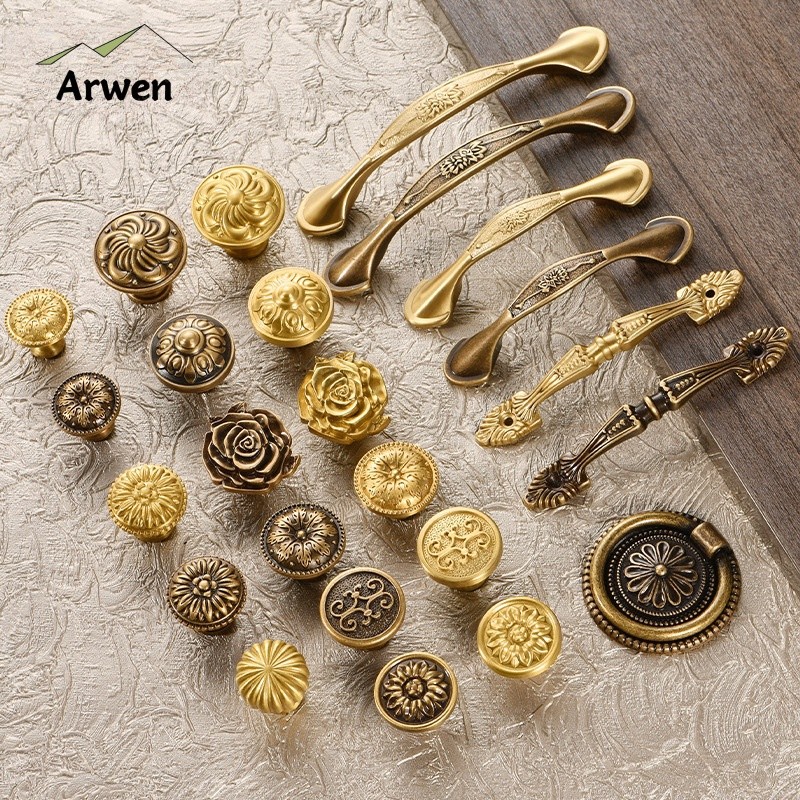 Round Brass Handle Gold Dresser Knob Drawer Cabinet Handles and knobs Brass Wardrobe  Hardware Pulls Furniture Handles | Shopee Singapore