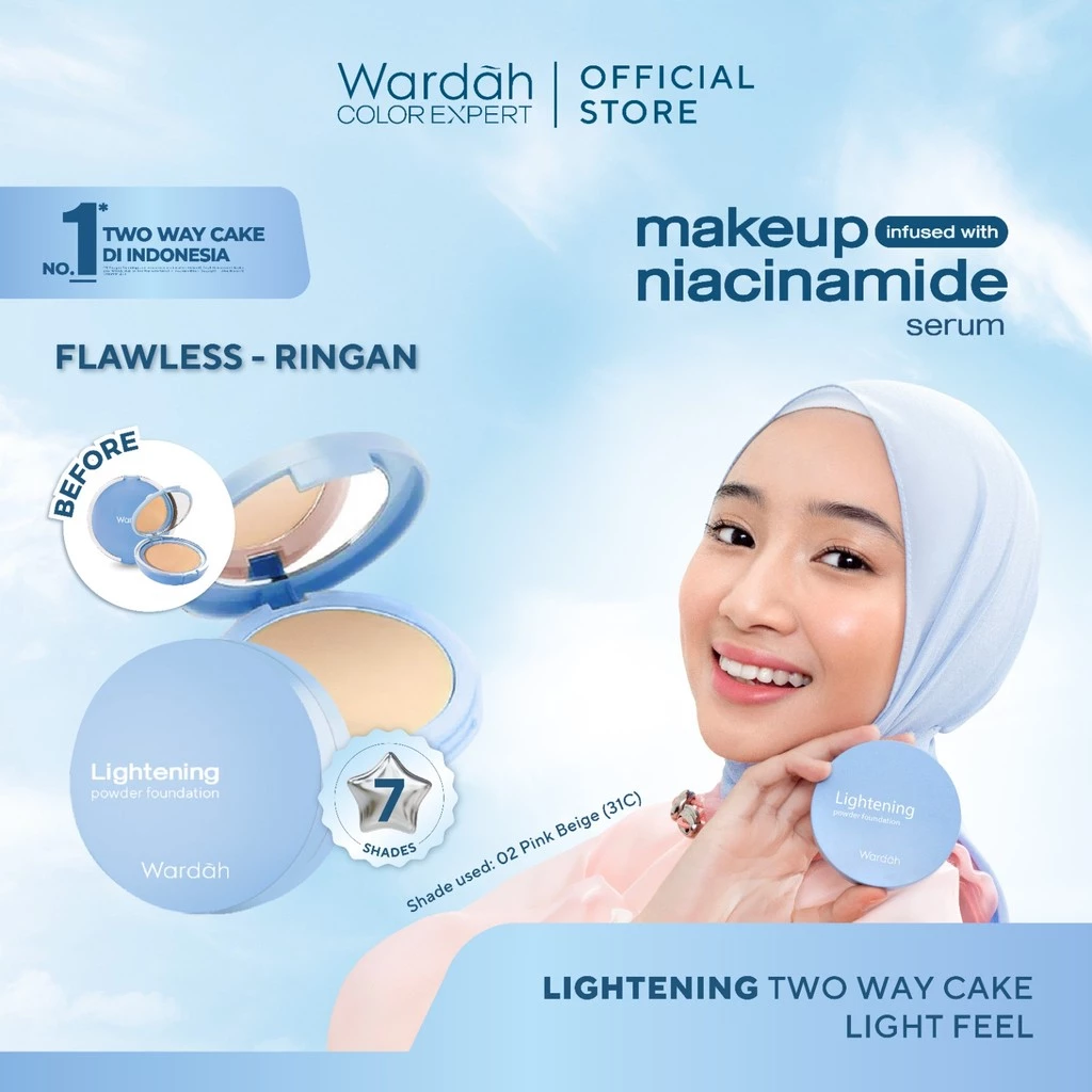 [BUNDLE] WARDAH Lightening Powder Foundation Light Feel 12 g & Refill - Two Way Cake - TWC - Refill TWC - Bedak Padat Tahan Lama - Makeup - Gambar 3
