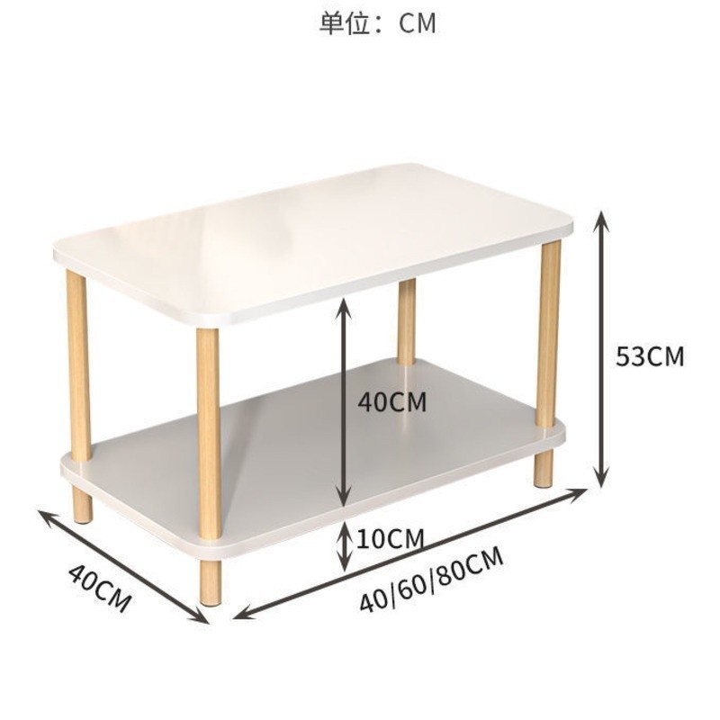 Solid Wood Coffee Table Multi-level Storage Table Sofa Side Table ...