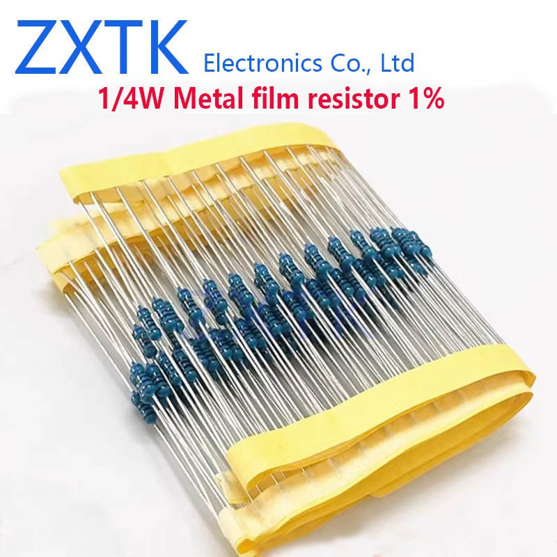 NEW CHIP 100PCS Metal film resistor 1% 1/4W 1K-910K 1M-20M 12K 15K 18K ...
