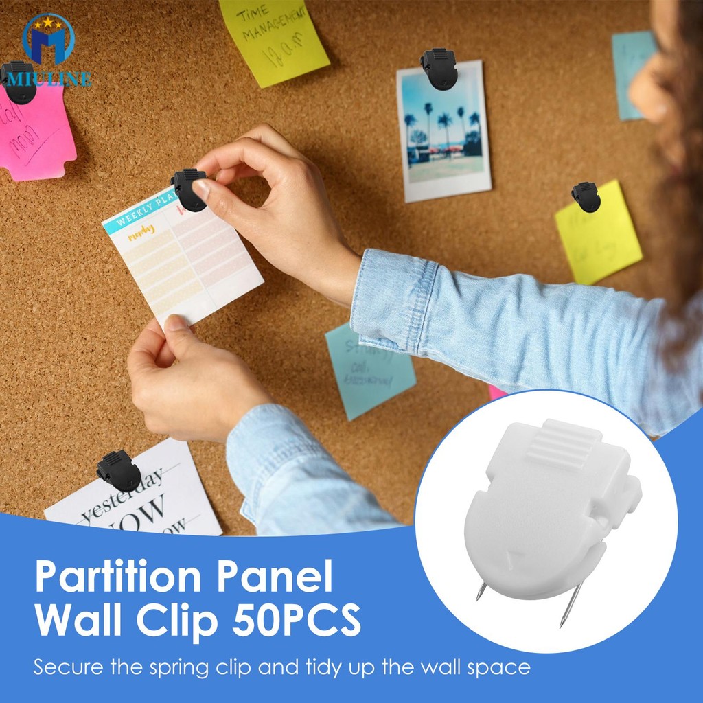 50Pcs Cubicle Clips Plastic Mini Office Partition Hooks Strong Hold ...