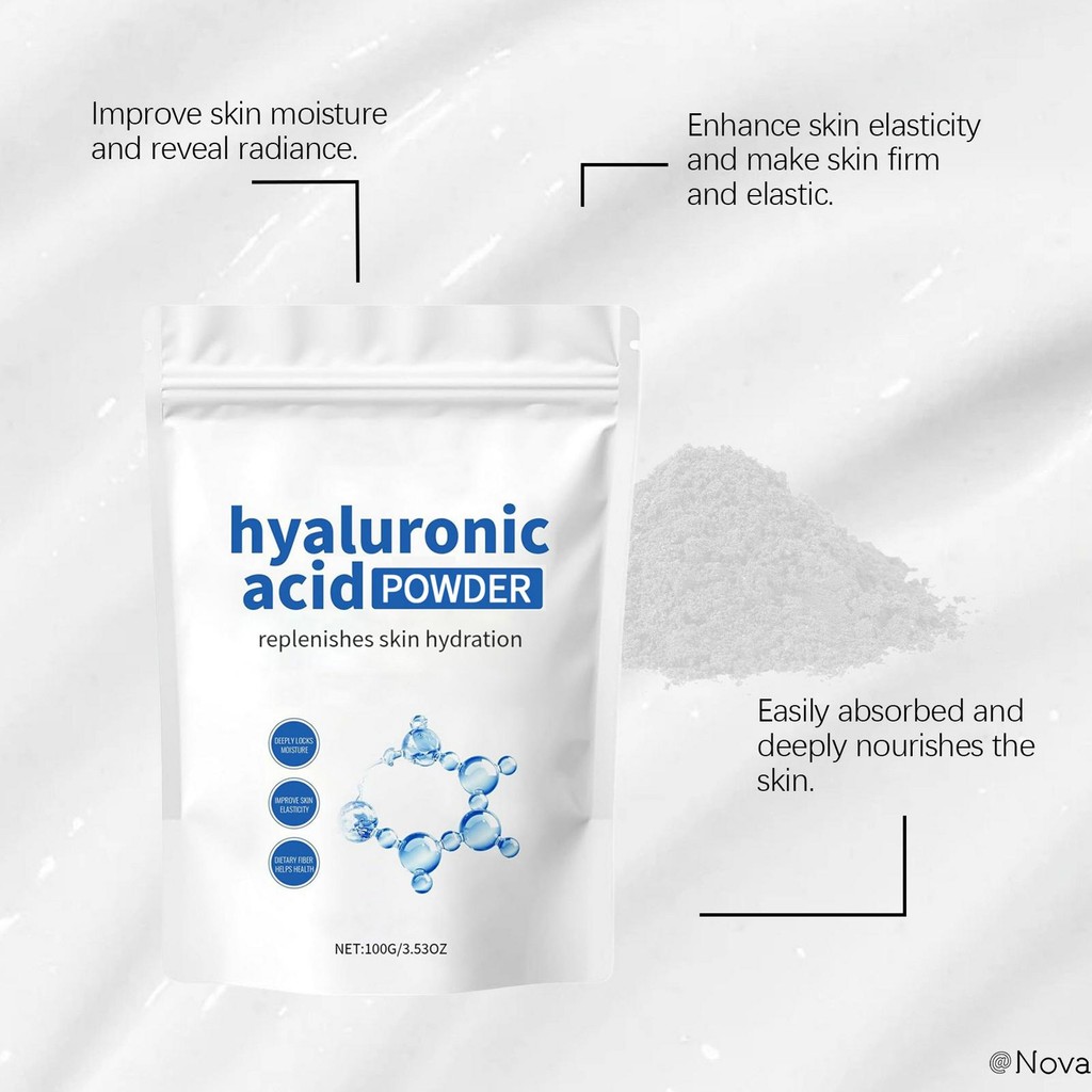 Hyaluronic Acid Powder for Face & Skin Vegan Hydrating Skincare Powder ...