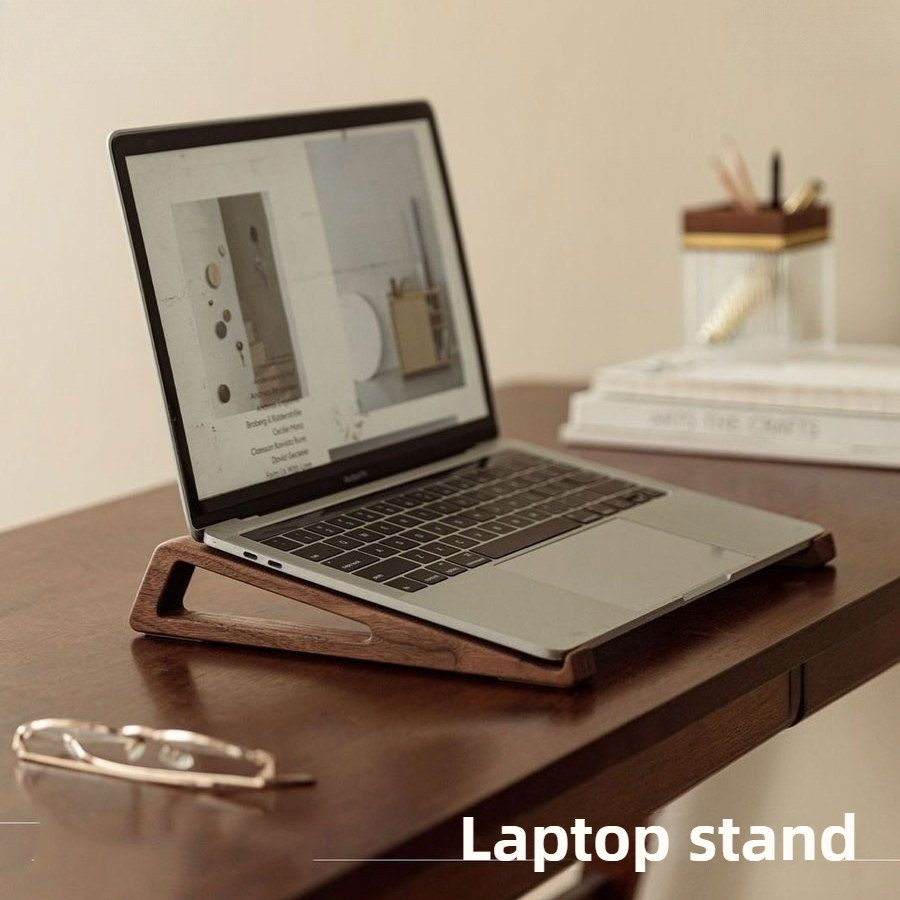 Solid Wood Laptop Stand Removable Laptop Bracket Cooling Base Portable ...