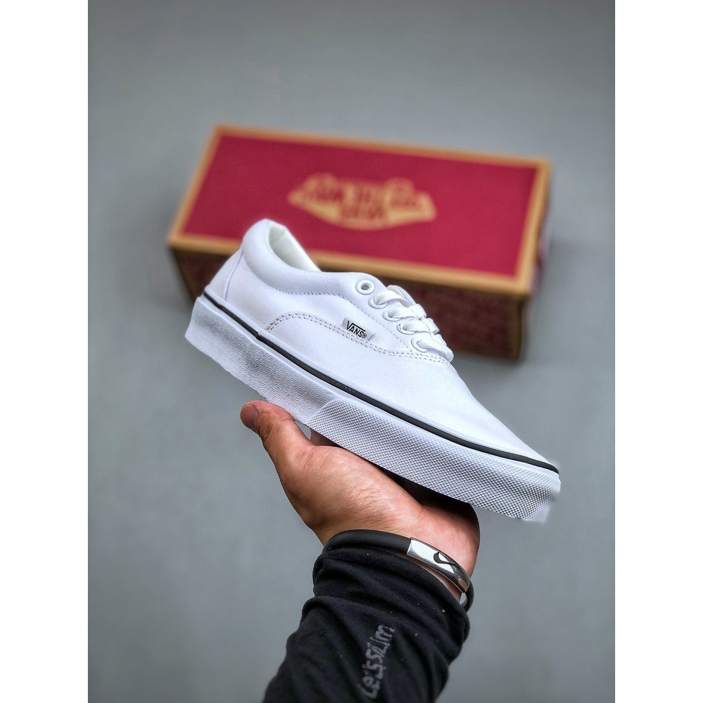 Van s Authentic Classic Pure White Vulcanized Casual Board Shoes 35 44 Shopee Singapore
