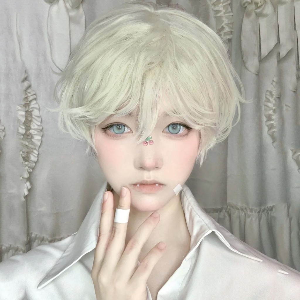 Wig Men s Short Hair Full Head Wig Korean Style Handsome Boys White Japanese Style Light MeetcosGay Universal Short Straight Hair R46P