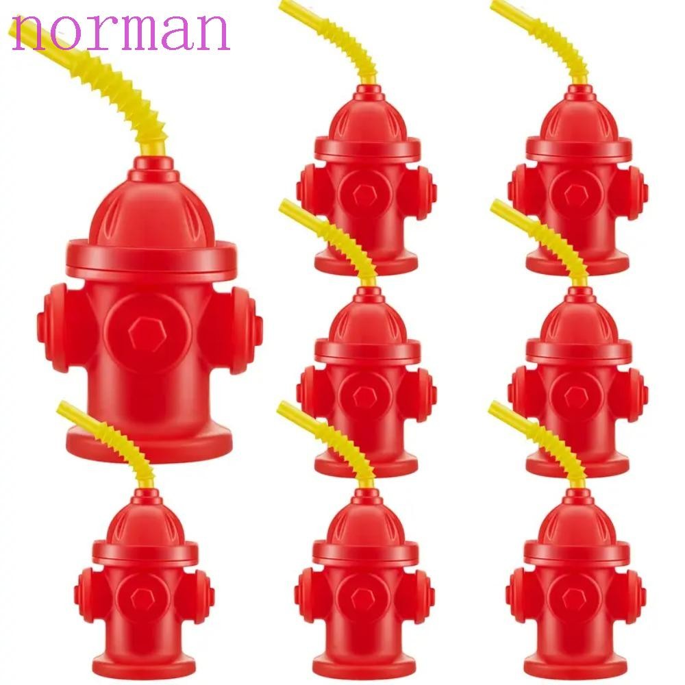 NORMAN Fire Hydrant Water Cup, with Lids Novelty Fire Hydrant Straw Cup ...