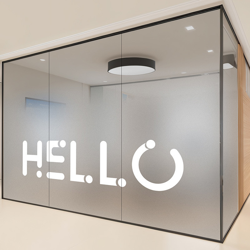Gradient Frosted Glass Sticker Customized Office Glass Film UV ...