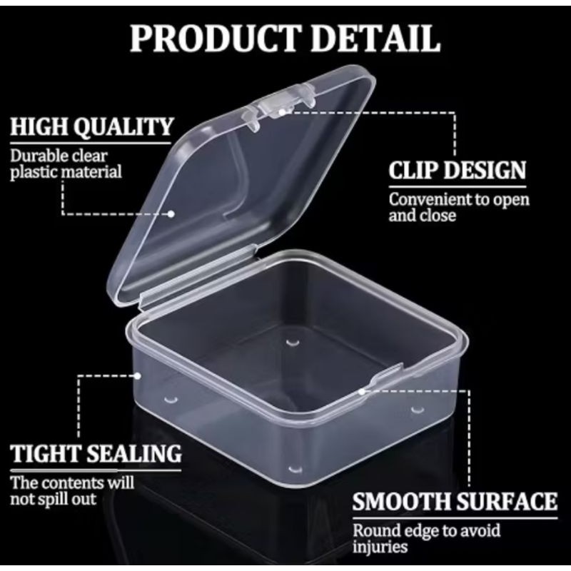 1PCS Kotak Mini Bentuk Persegi Wadah Penyimpanan Aksesoris Organizer Tempat Perhiasan Anting Memory Card Box Plastik Serbaguna A346 - Gambar 2