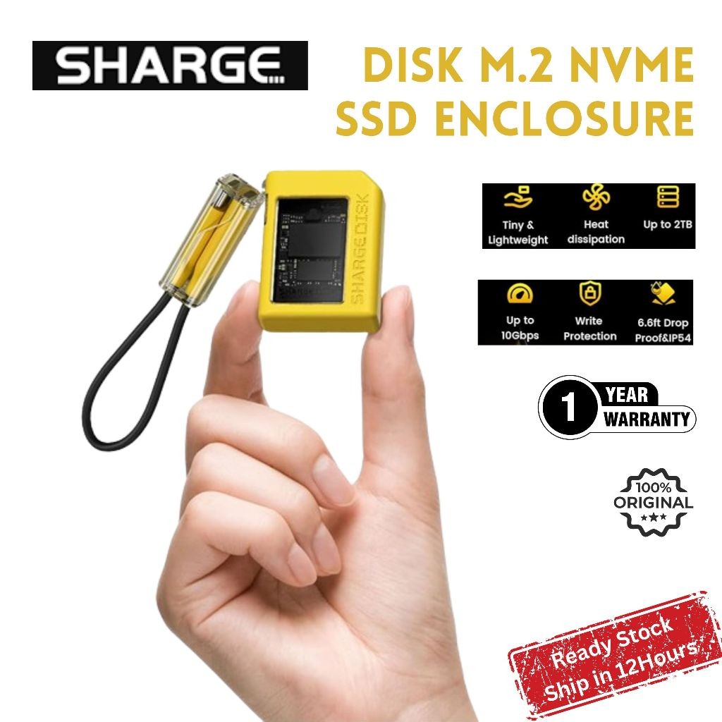 SHARGE Disk NVMe SSD Enclosure with Active Cooling System
