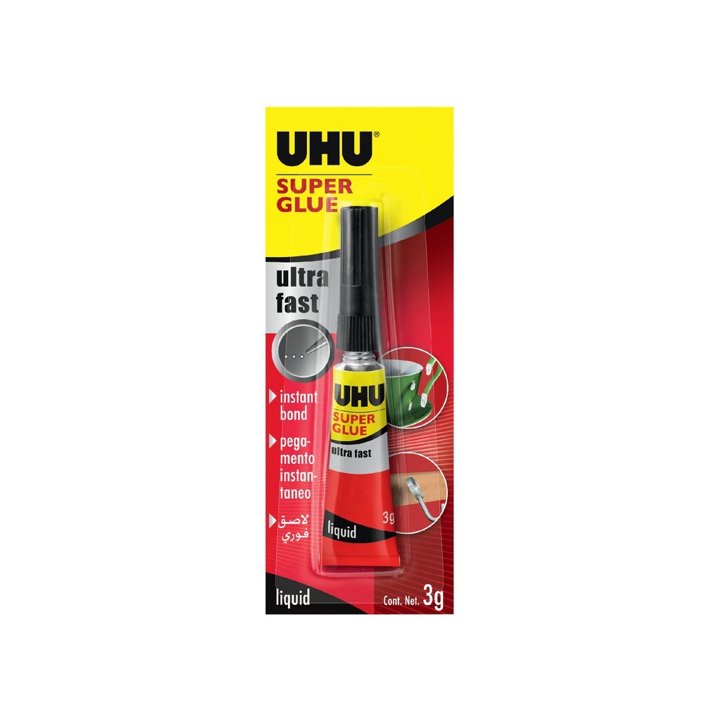 UHU Super Glue Jumbo Card 3 gr - Gambar 2