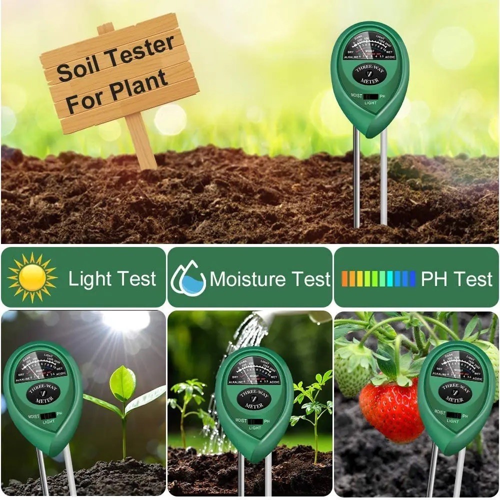 3in1 Soil Meter Moisture Light PH Testers Soil Monitor for Garden Plant ...