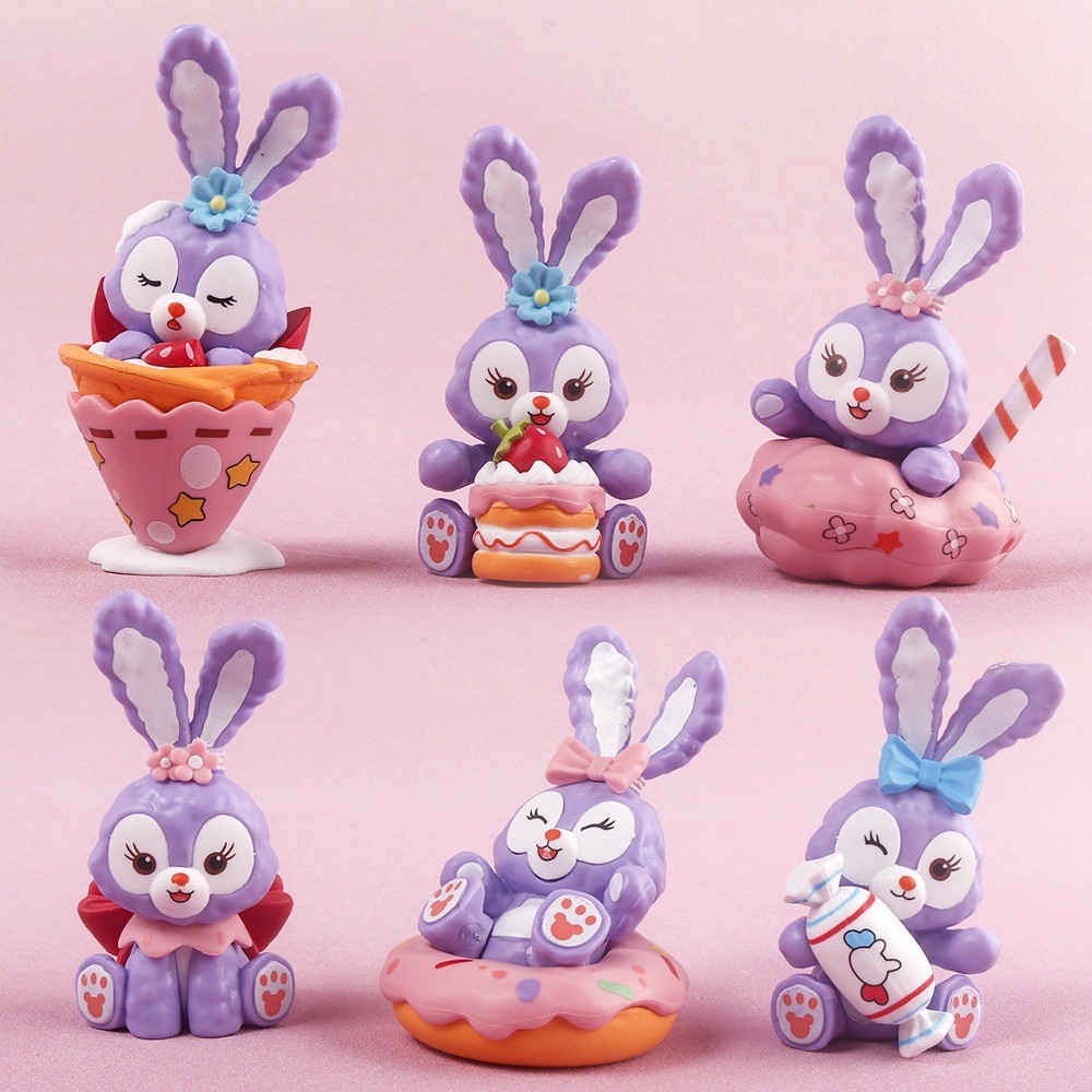 6pcs Set Stella Lou Bunny Rabbit Cake Topper Cake Decoration 紫色兔子 星黛露 ...