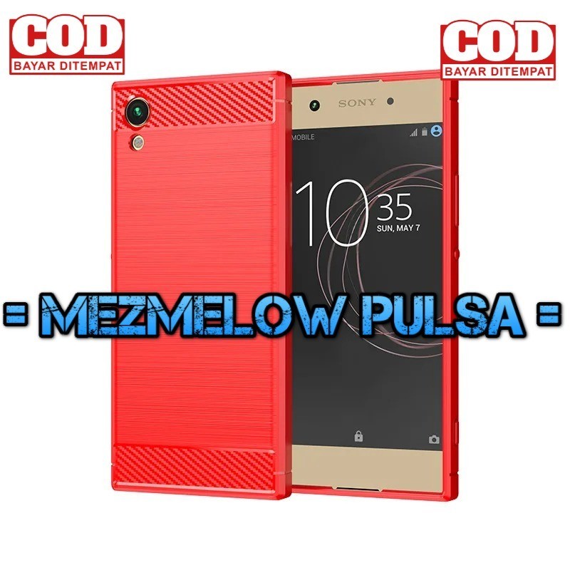 Softcase TPU Softcase Fiber Carbon Case Casing Caseng Sony Xperia XA1 biasa - Gambar 3