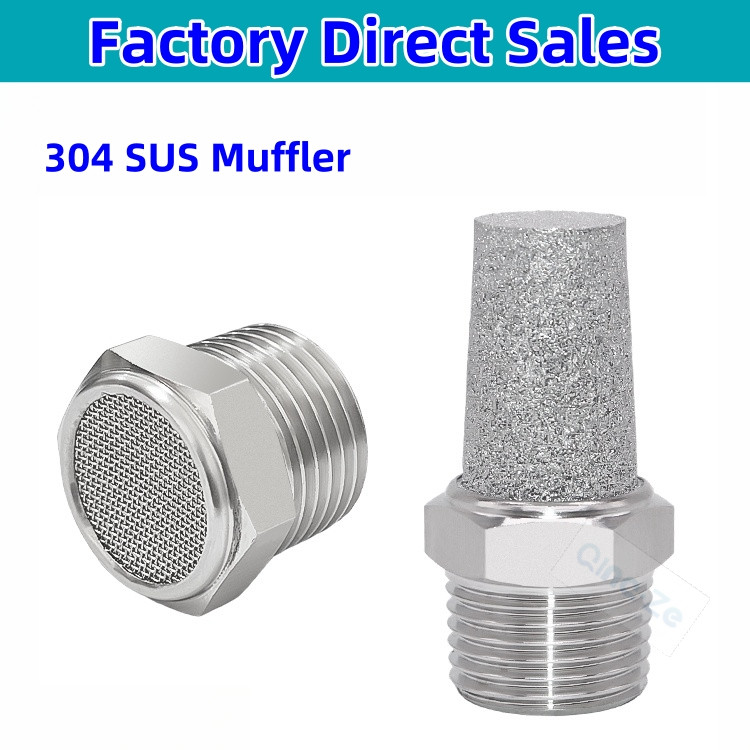 304 Stainless steel Pneumatic Exhaust Muffler Air Compressor Noise ...