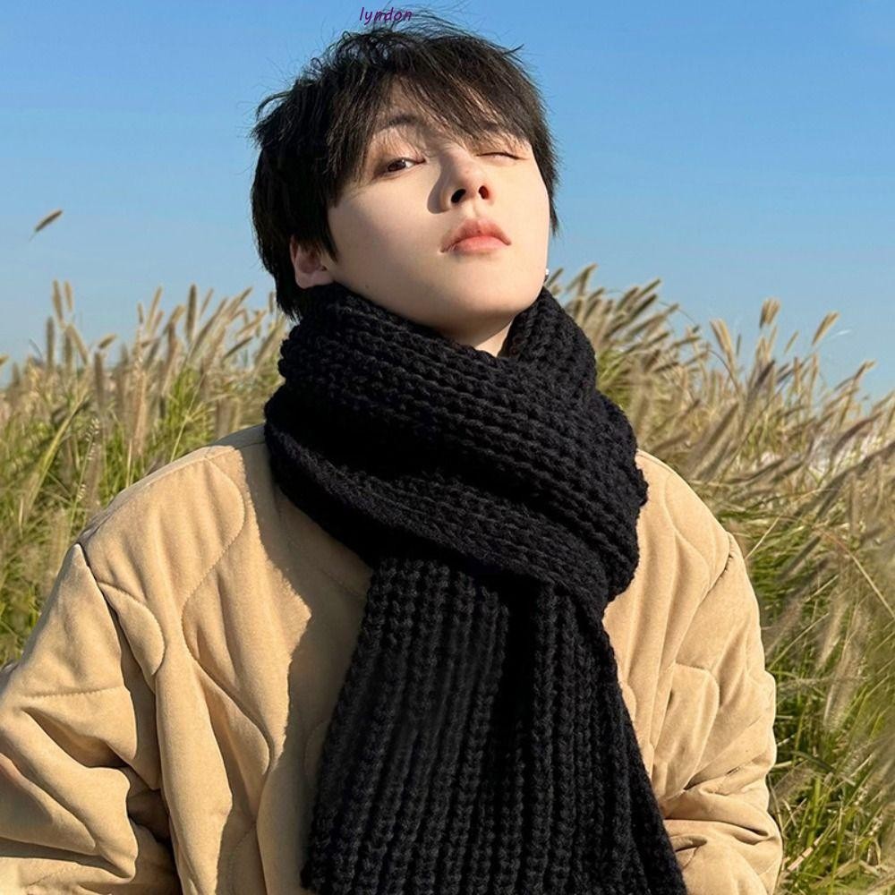 小物 luijewelry knit scarf LYNDON Winter Knitted Scarves, Korean Style Casual Solid Color