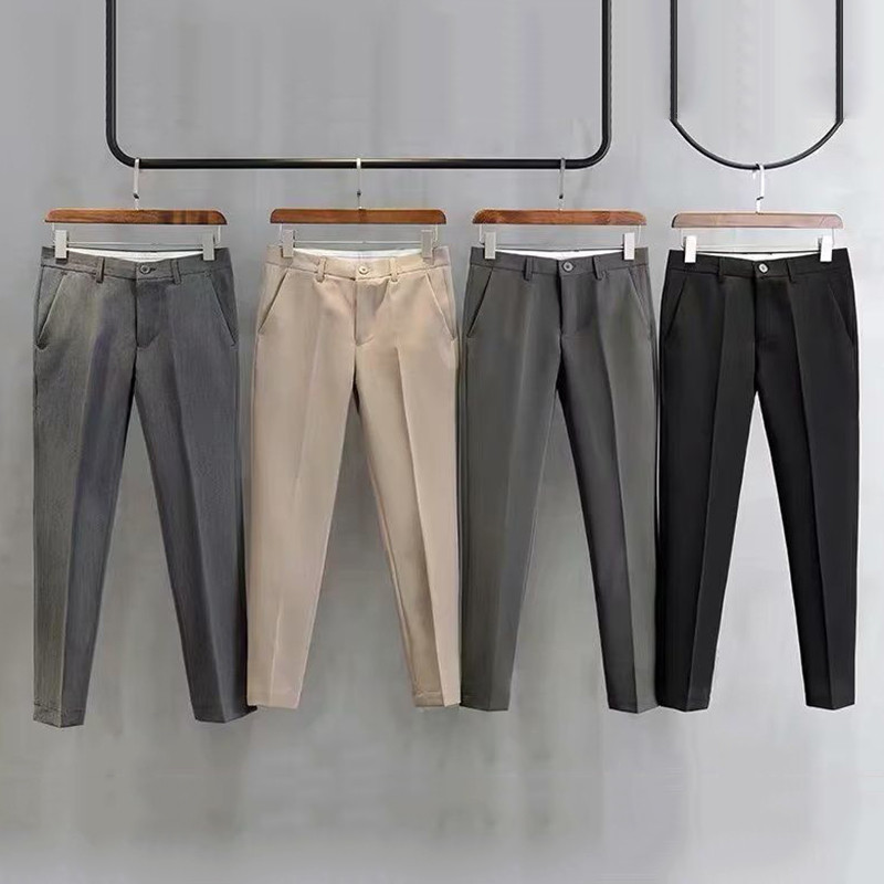 Basic Long Pants Fashion Men Pants Korean Style Men Trousers Casual ...