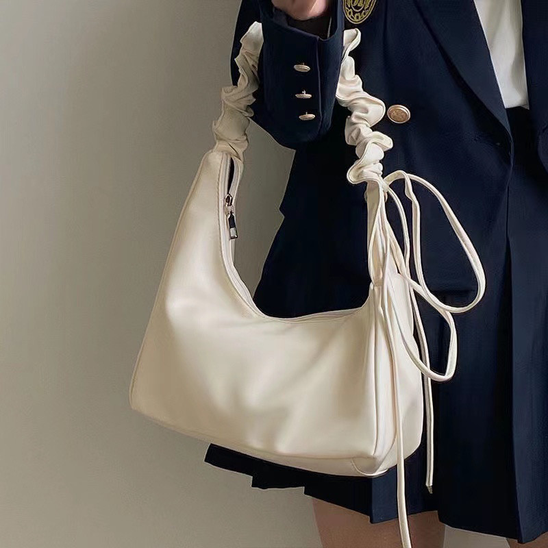 Niche Design Baguette Bag Shoulder Messenger Pleated Cloud Bag Underarm ...