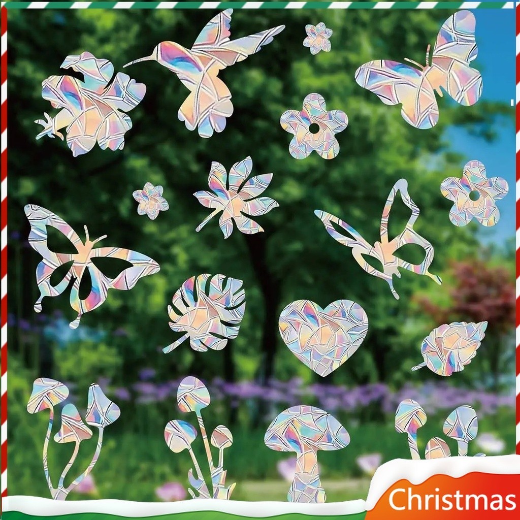 3D PVC Rainbow Glass Prism Window Stickers / Durable Wall Film / Sun