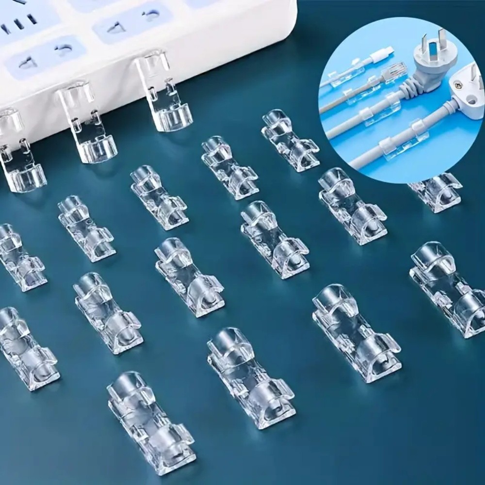 20PCS Adhesive Wire Cable Management Clip Plastic Wall Desk Cable ...