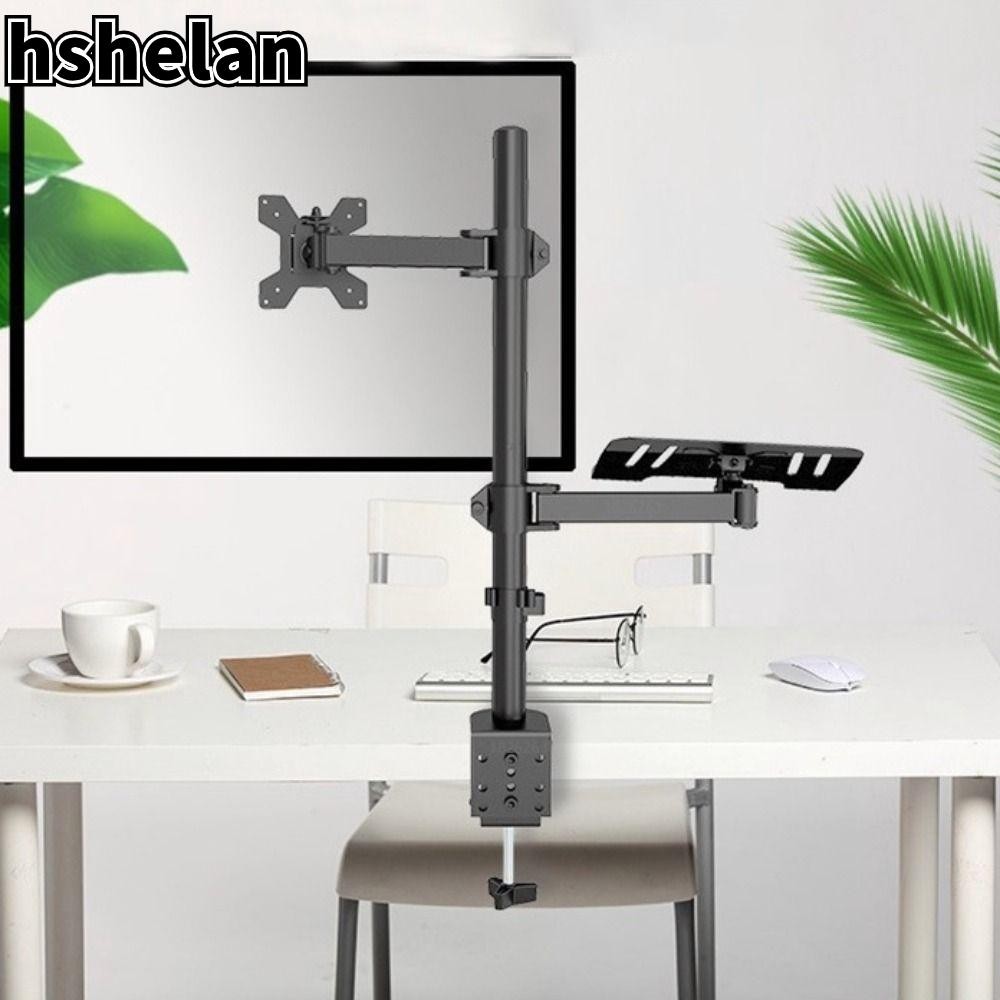 HSHELAN Laptop Stand, Vertical Lifting Adjustable Desk Mount Dual ...