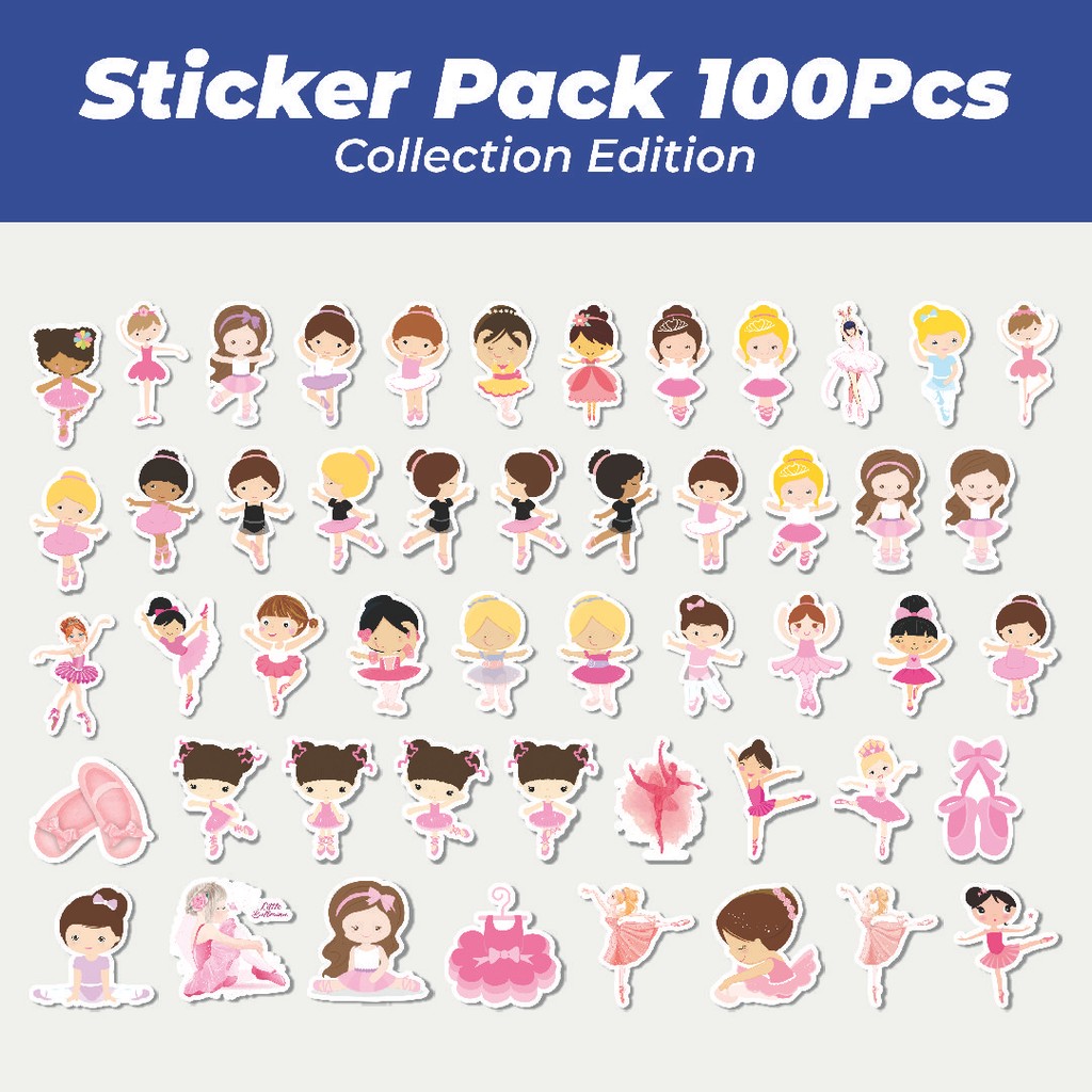 HP Hot Ballerina Stickers Cute Ballet Dancer Waterproof Adhesive ...