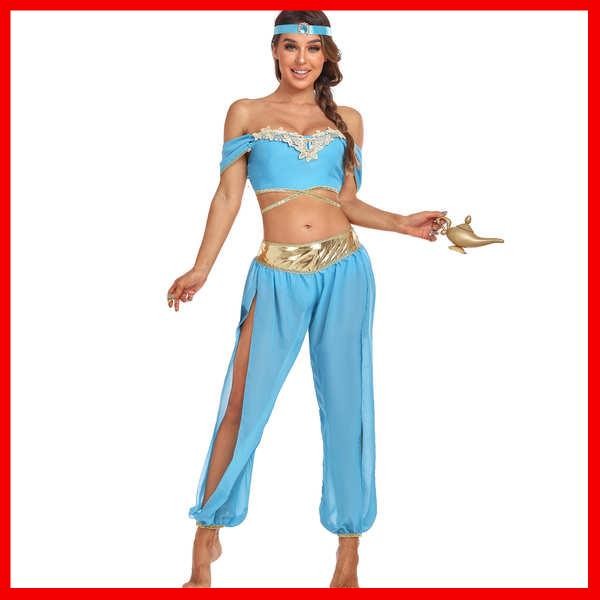 Halloween costume S XL Sexy Aladdin Magic Lamp Jasmine Princess Dress COS Costumes Holiday Party Costumes Theme Halloween Costumes Shopee Singapore