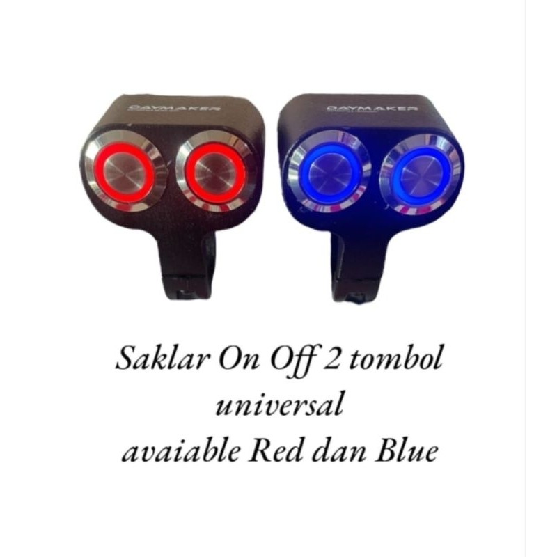 TOMBOL On Off Switch Universal On Off Switch 2 Buttons LED On Aluminum ...