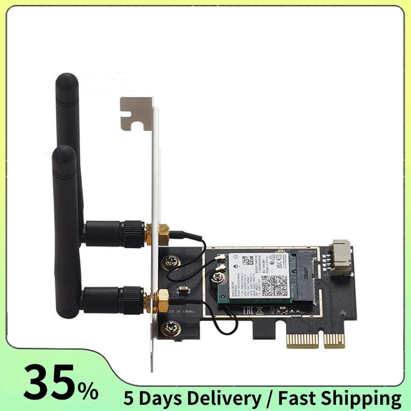 Scheda PCIe WiFi 7 BE200 Per PC Desktop - Fino A 8774 Mbps, 3 Bande, Antenne 5dBi, Bluetooth 5.4, Bassa Latenza