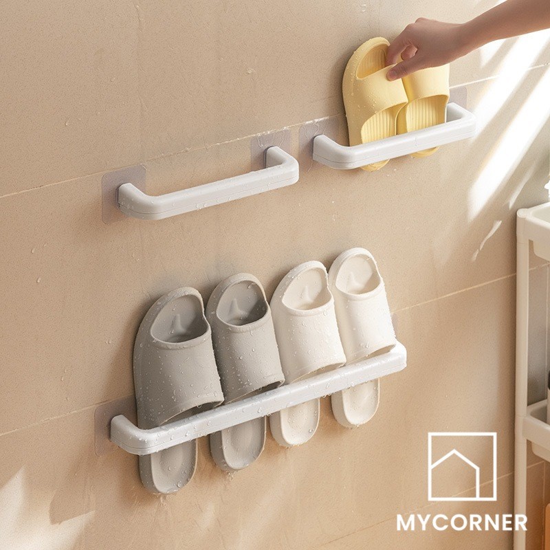 Bathroom Slipper Rack Punch-Free Wall-Mounted Toilet behind the Wall ...