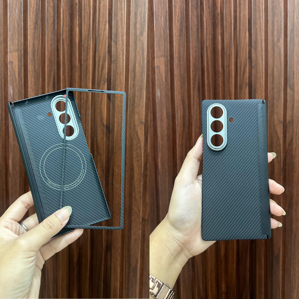 Case Samsung Galaxy Z Fold 7 Fold7 Real Aramid Carbon Magsafe 600D Case - Gambar 3