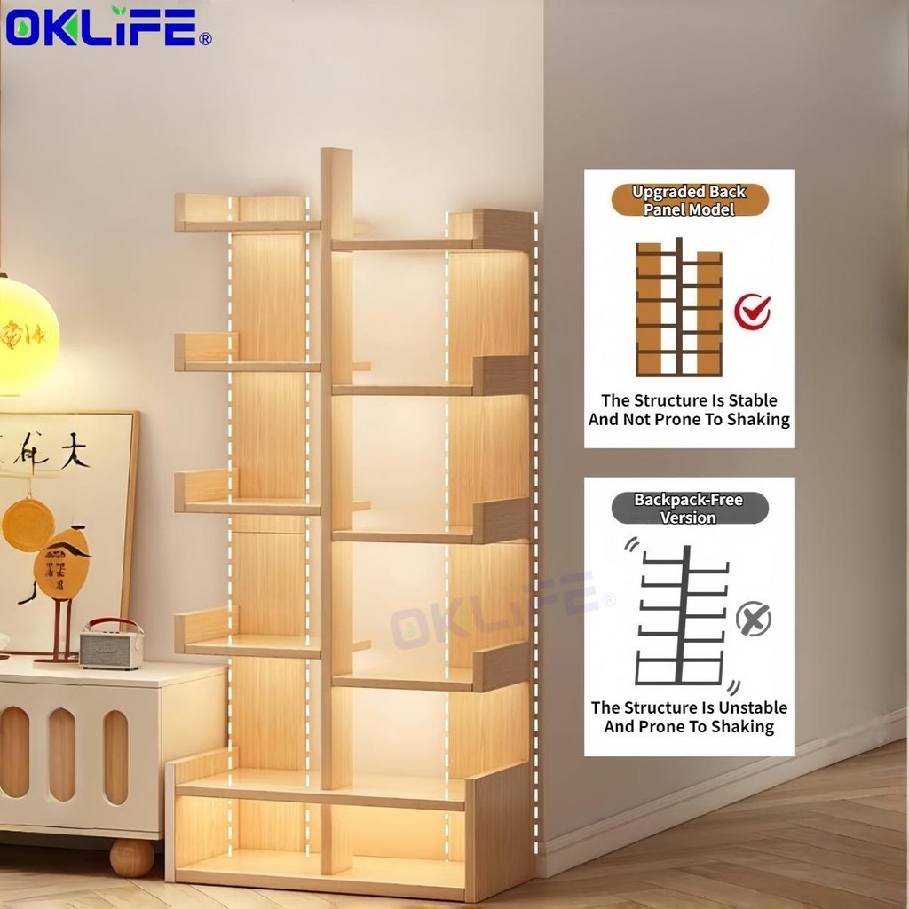 Narrow Floor-to-Ceiling Storage Bookshelf and Office Display Cabinet view 8