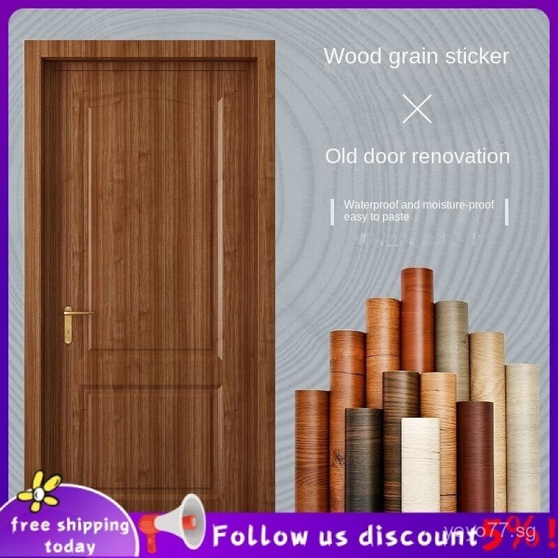 Se7ven Door sticker wood grain wallpaper cabinet door wallpaper ...