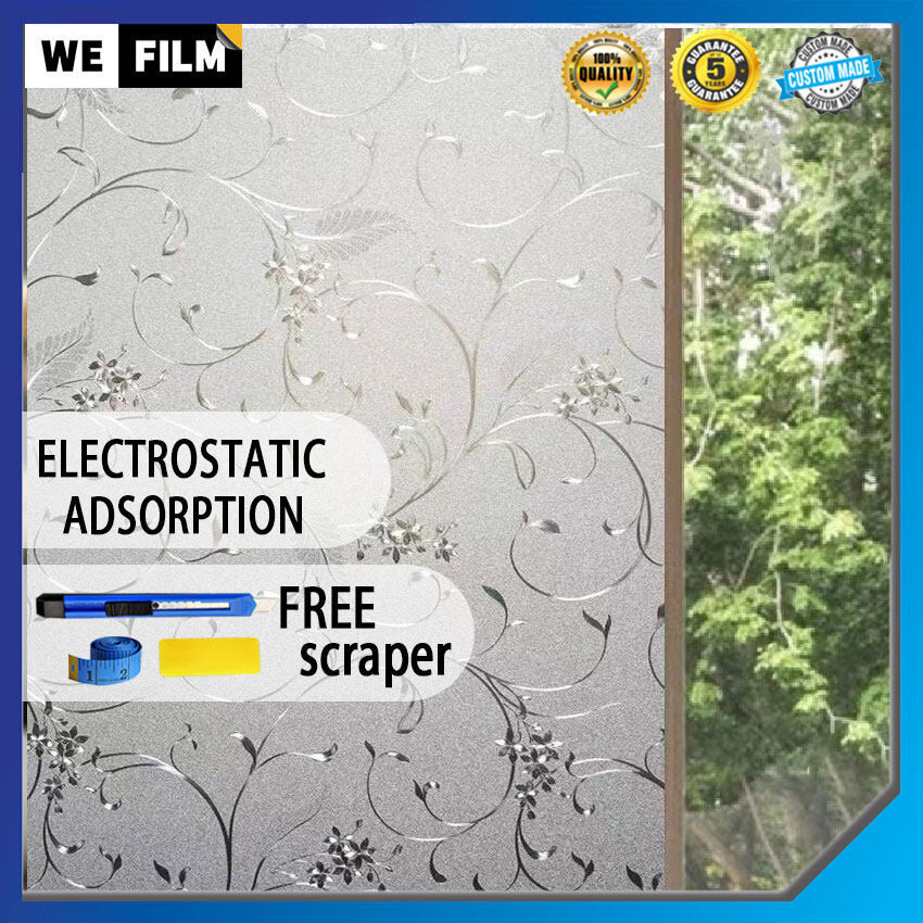 [MY Delivery] Privacy Decorative Window Film Glass Sticker Static Cling ...