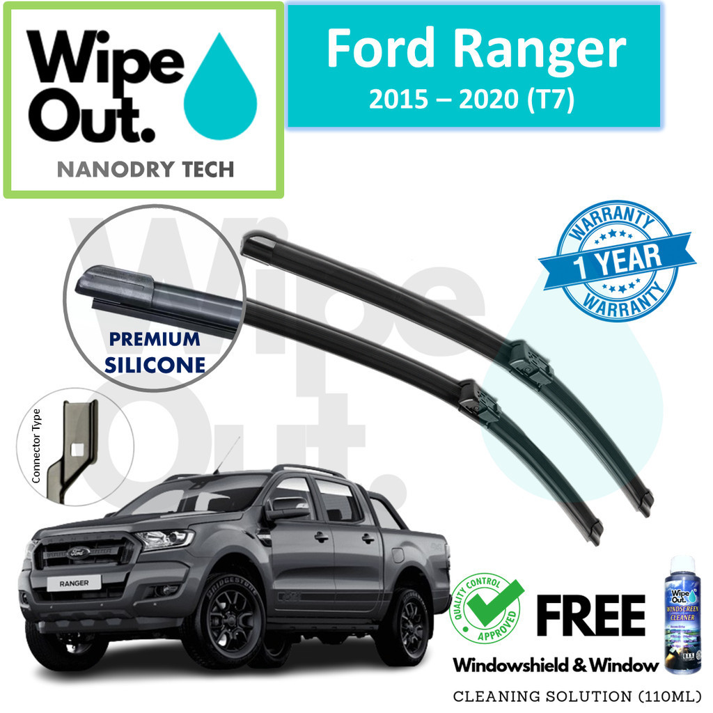 [PREMIUM] Ford Ranger 2015 - 2020 (T7) WipeOut NANODRY SILICONE Wiper ...