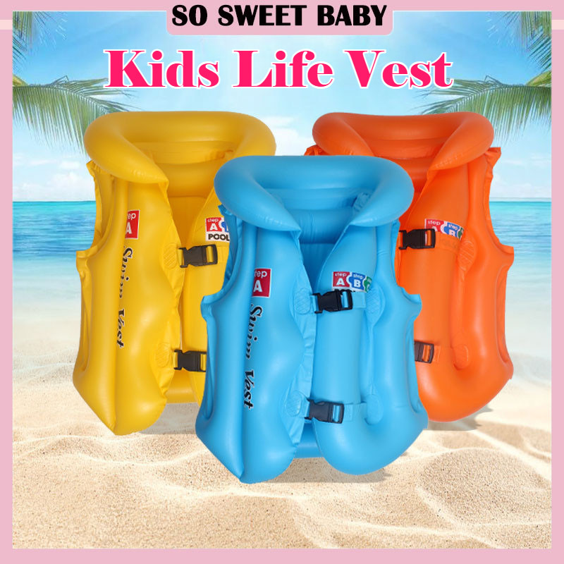 Kids Swimming Life Vest Inflatable Float Children Life Jacket Safety ...