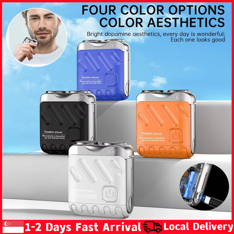 ⚡SG Stock⚡ Portable Mini Electric Shaver Dual Head Waterproof Type-C ...