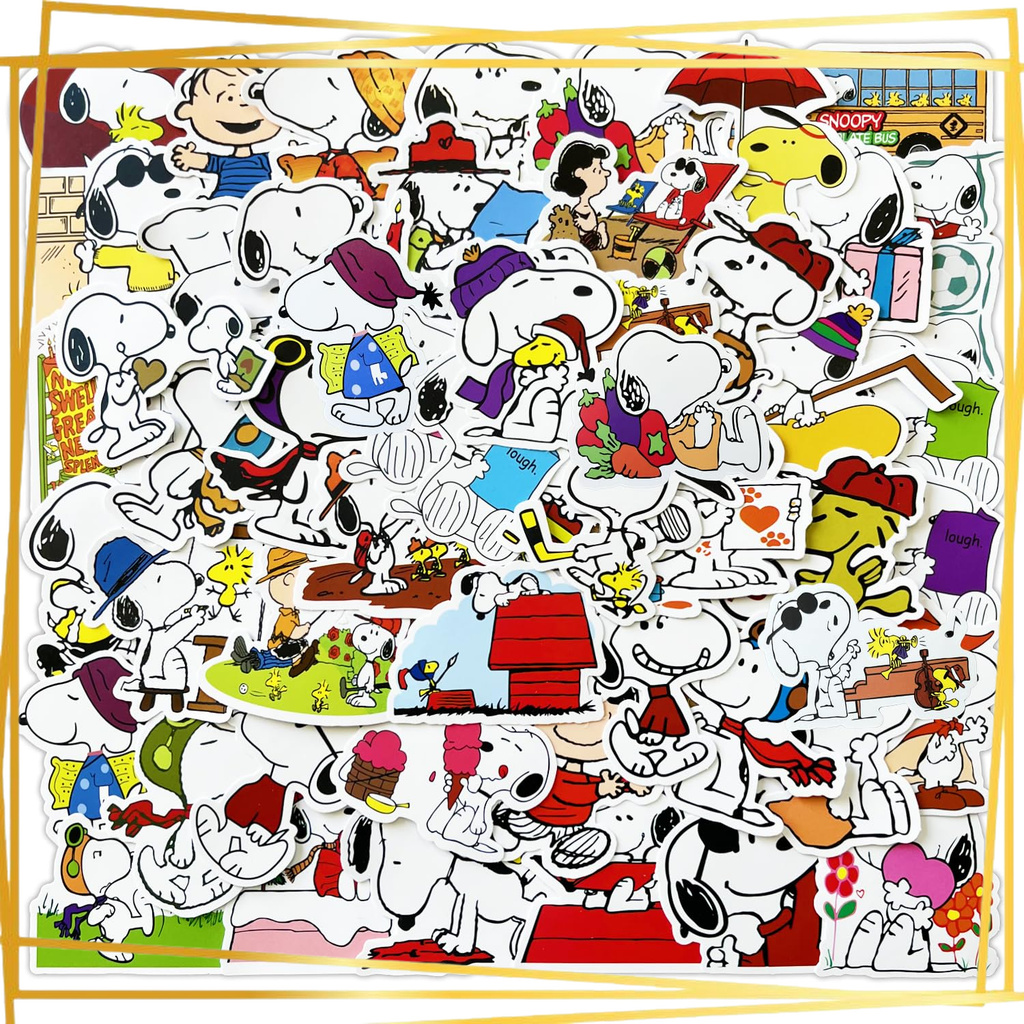 Snoopy sticker set 50 pieces Snoopy waterproof decal cute Snoopy anime ...