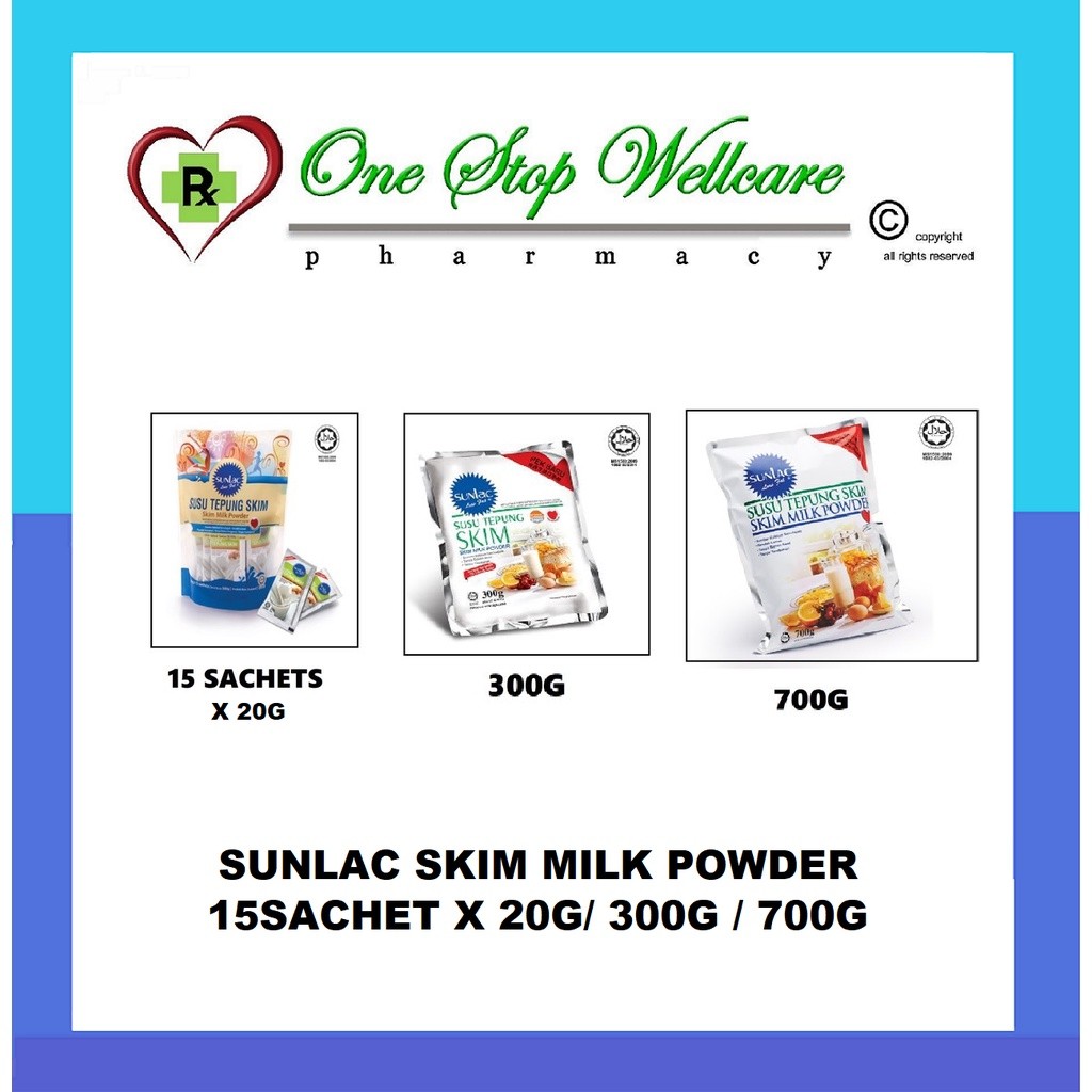 SUNLAC SKIM MILK POWDER 15SACHET X 20G / 300G / 700G / 700G + 50G ...