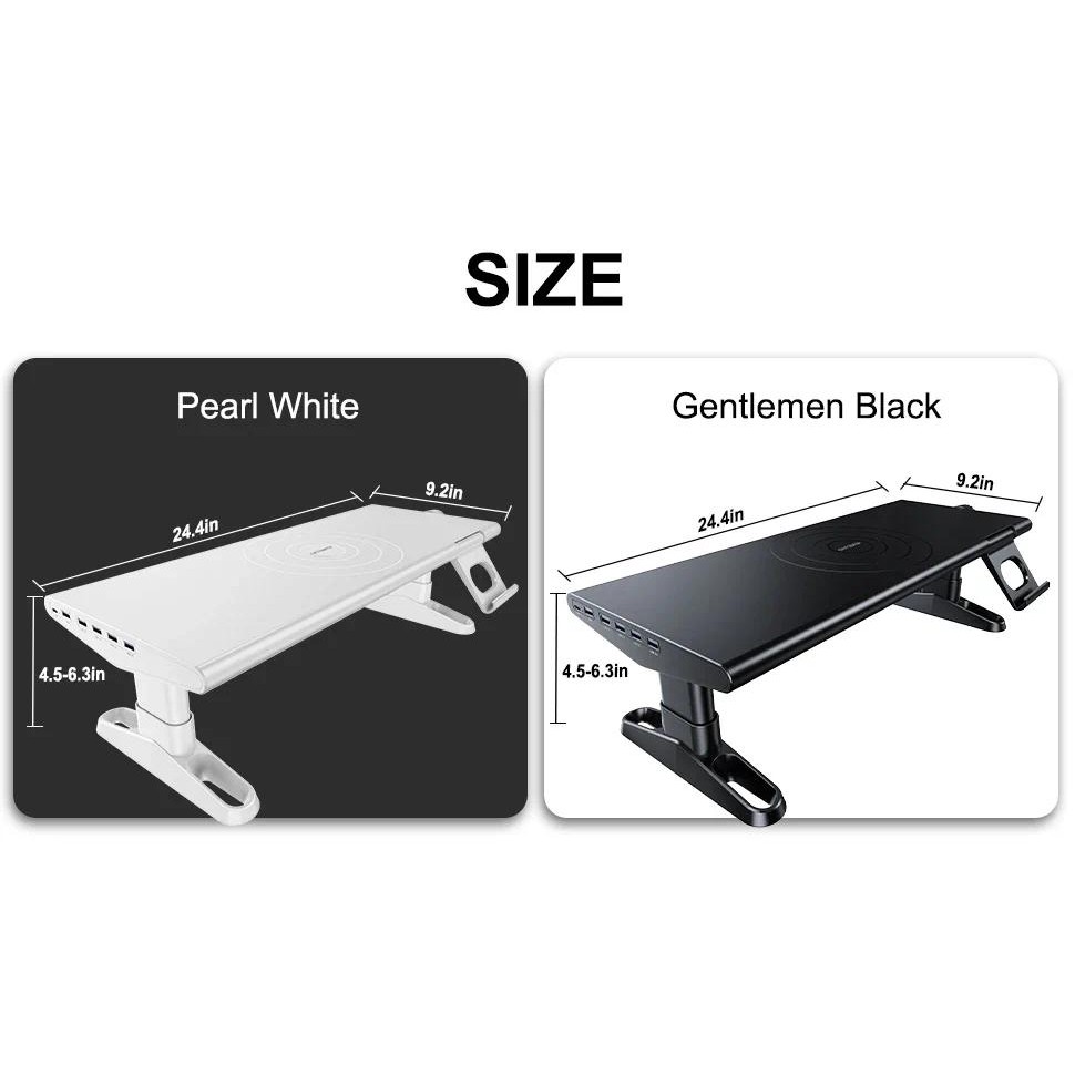 Oatsbasf Height Adjustable USB 3.0 Port Computer Monitor Stand Laptop ...