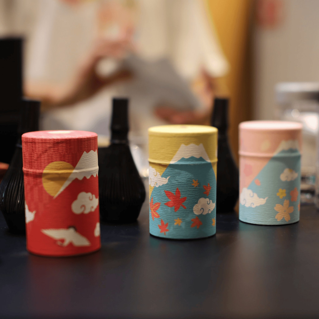 Washi Tea Canister 100g – Mount Fuji Design Paper Can φ64×103mm ...