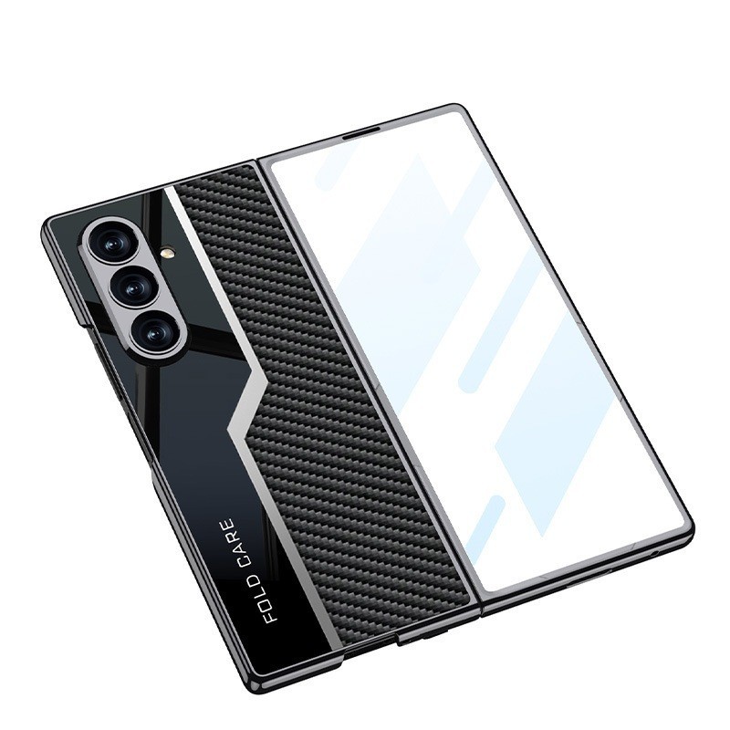 Case Samsung Galaxy Z Fold 7 Fold7 GKK Luxury Plating PU Leather With Glass - Gambar 4