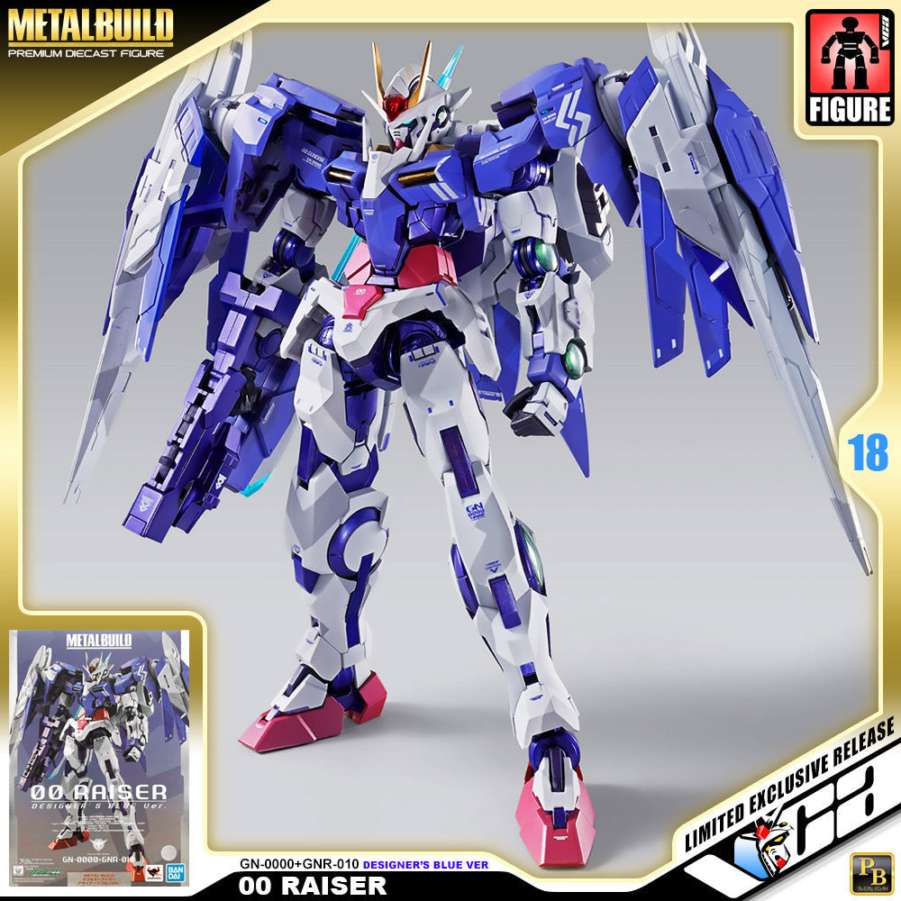⭐ PREMIUM BANDAI METAL BUILD 00 RAISER DESIGNER'S BLUE VER STRUCTURE ...