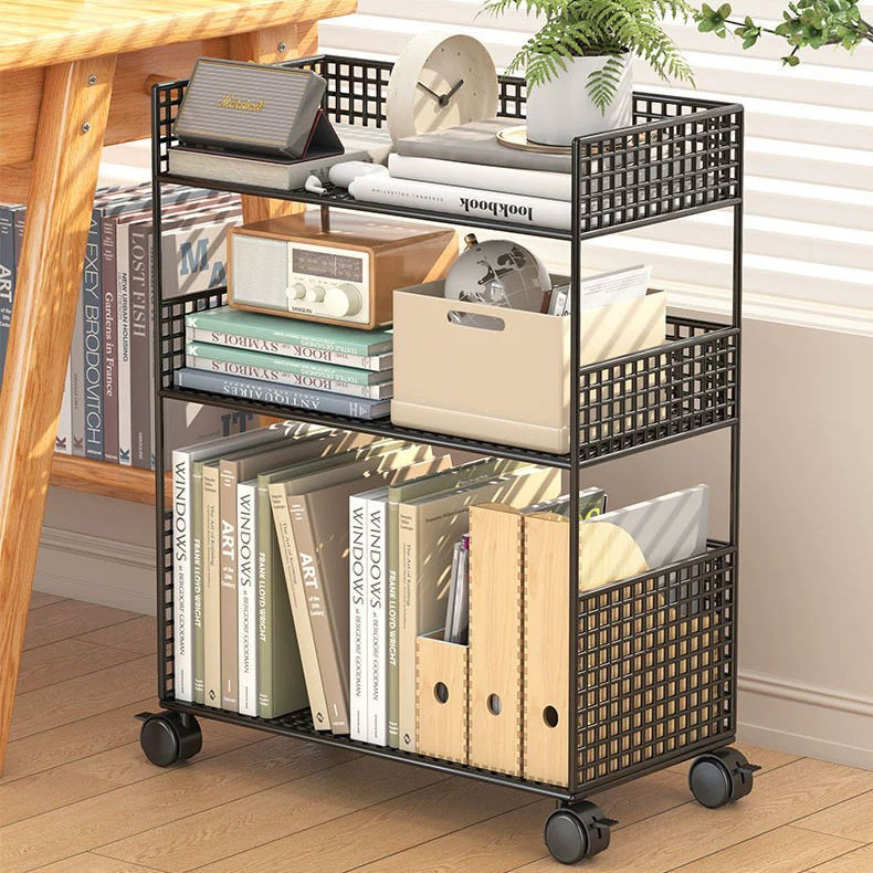 File Book Storage Rack Multi-Layer Storage Rack Household Table Movable ...