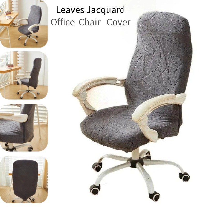 Stretch Office Chair Cover, Solid Color Jacquard Computer Chairs Cover ...
