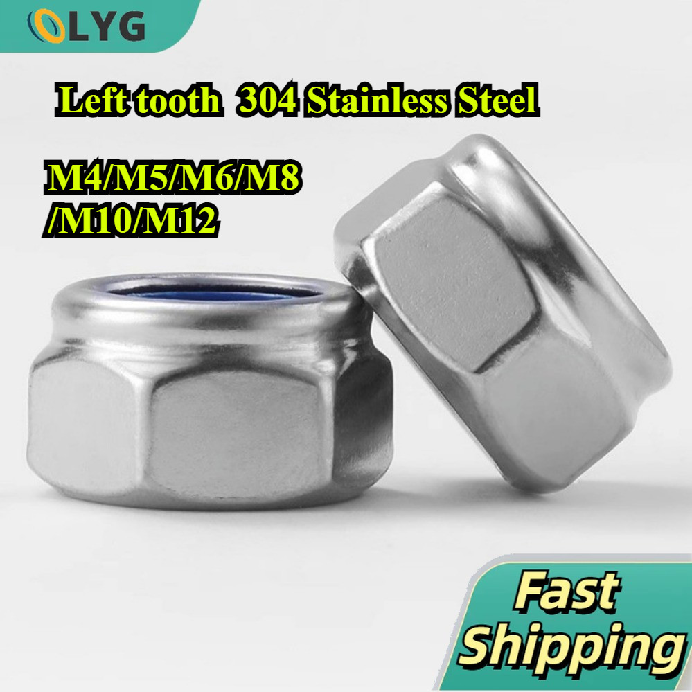 Lock Nut Fine Reverse Thread 304 Stainless Steel Hex Nuts With Plastic ...